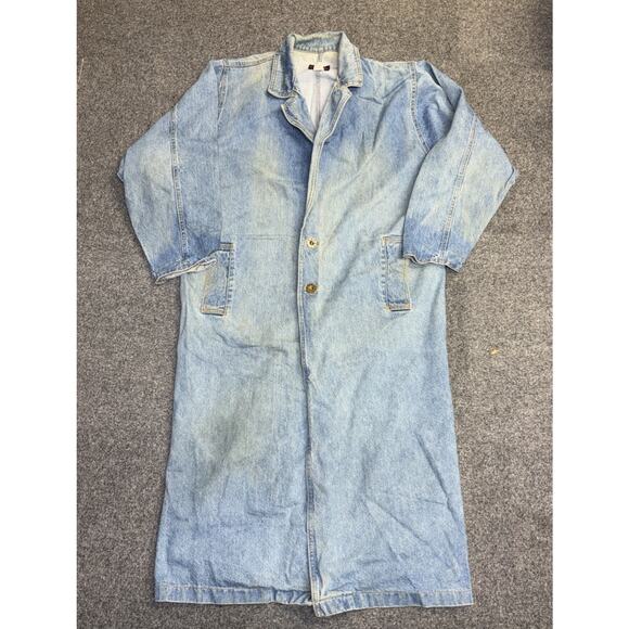 Sunbelt Jackets & Blazers - Sunbelt Denim Duster Coat Size M/L Vintage 90s Long Button Up Pockets Light Wash